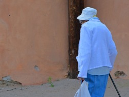 Old woman with cane