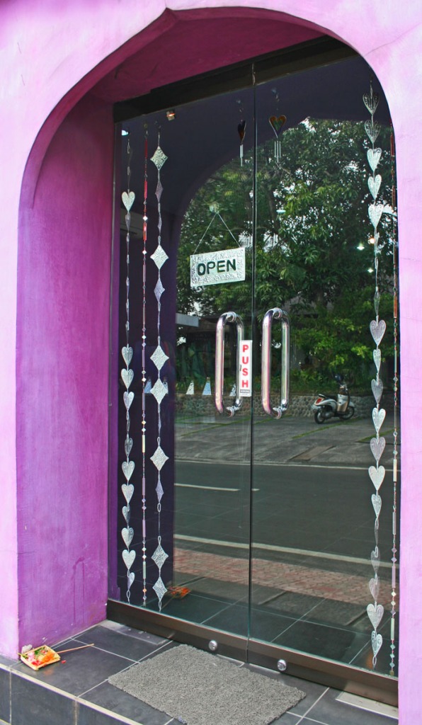 Modern store entrance in Ubud